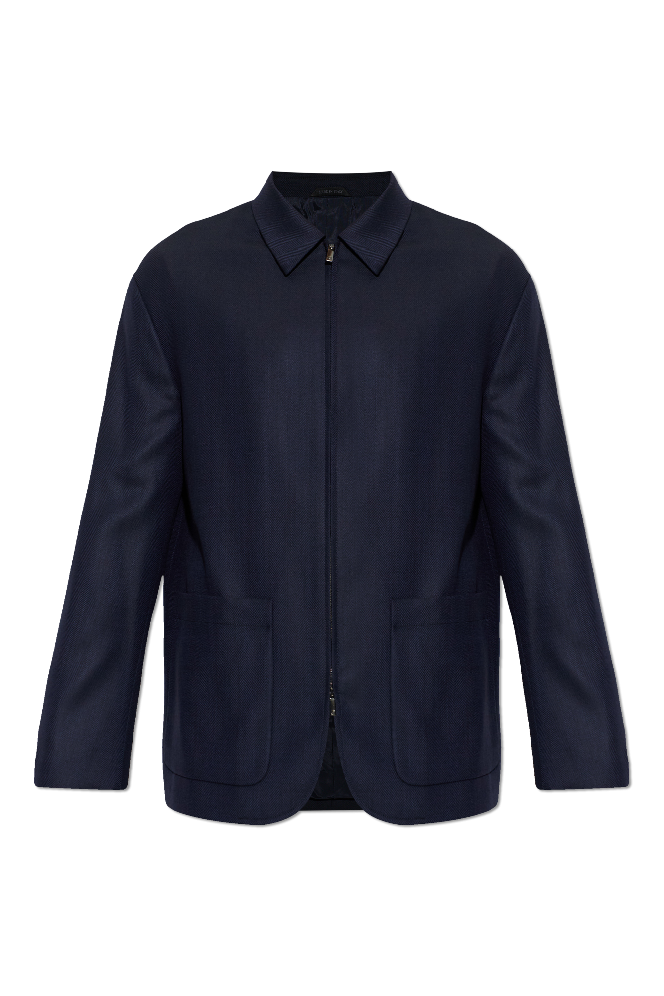 GIORGIO ARMANI イタリア製 wool jacket Navy blue Wool jacket with herringbone pattern Giorgio Armani